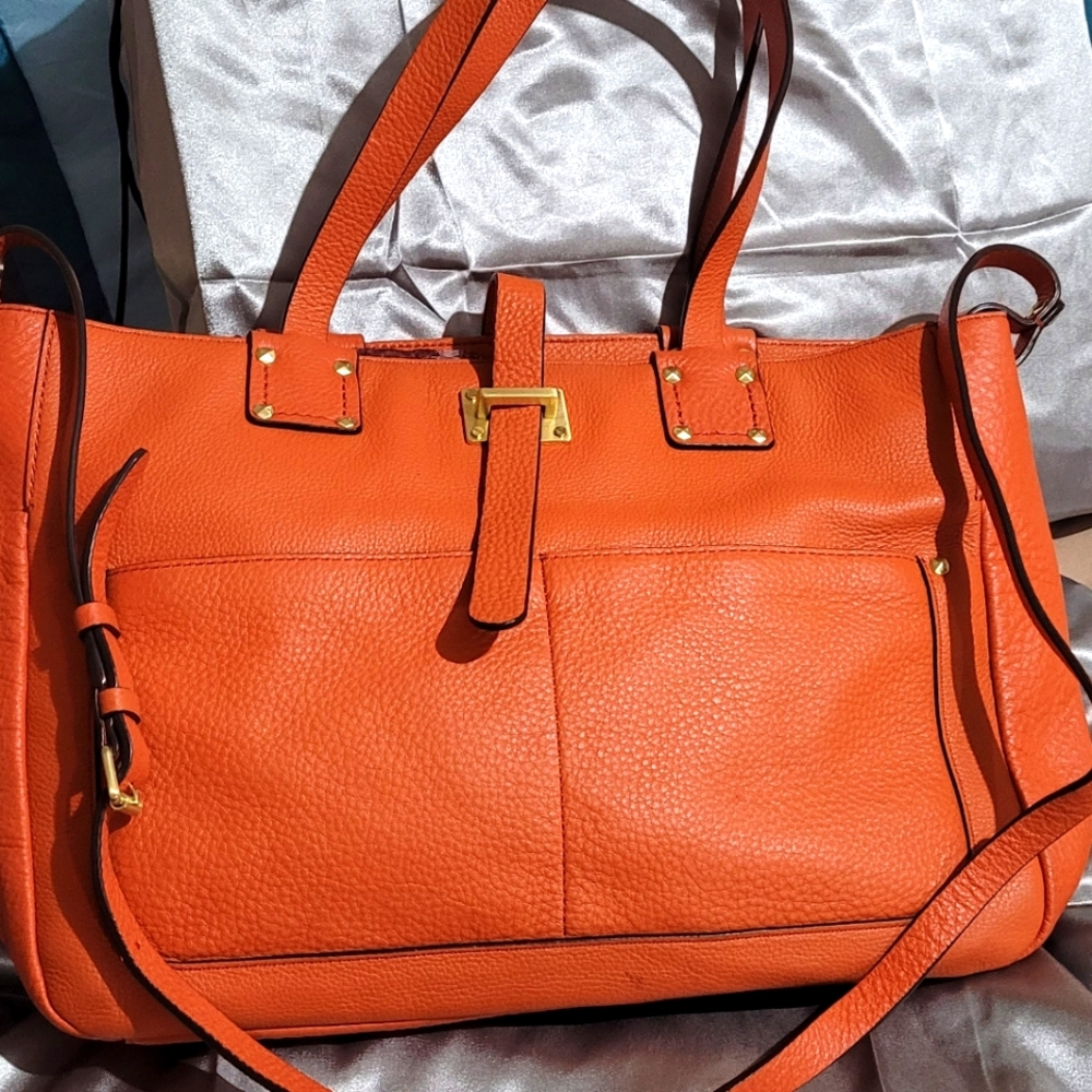 Henri bendel never full purse orange / red